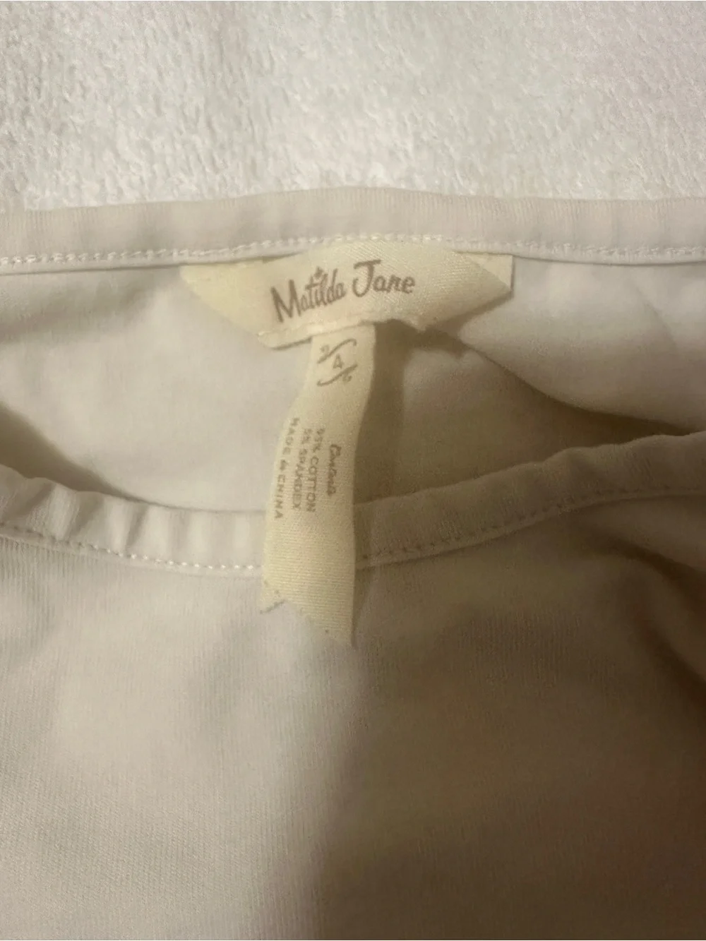 Matilda Jane toddler girls white top with puffy sleeves size 4